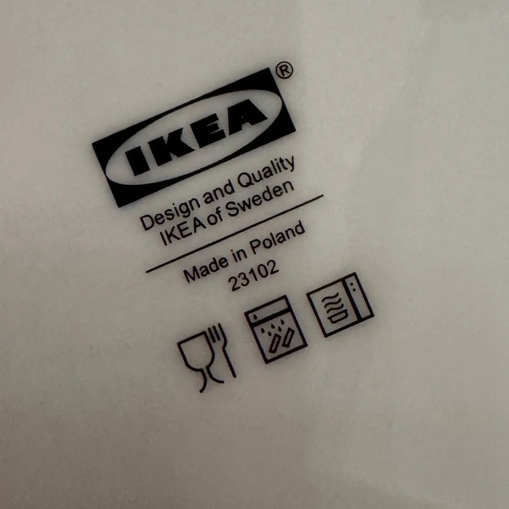 Set of 2 ikea glondite Black and White Graphic dinner Plates